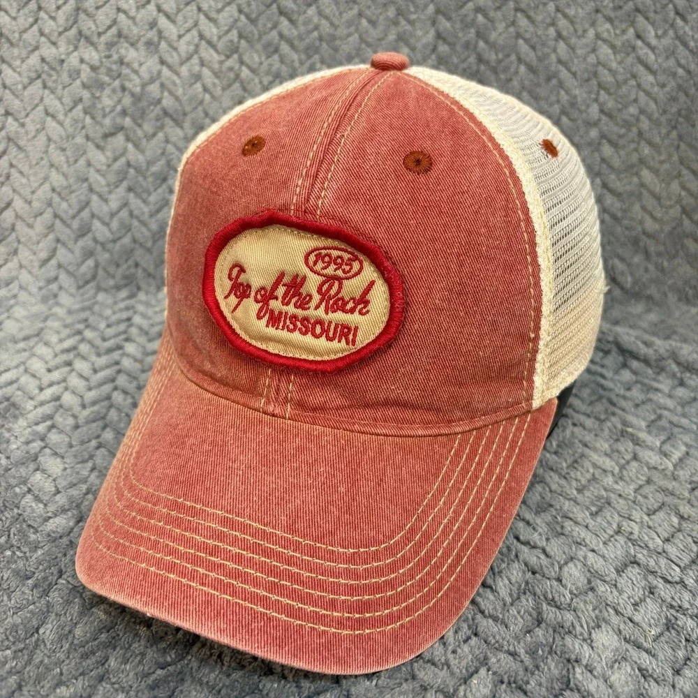 Legacy Top of the Rock Missouri 1995 Trucker Hat Red Mesh Snapback Cap 0757